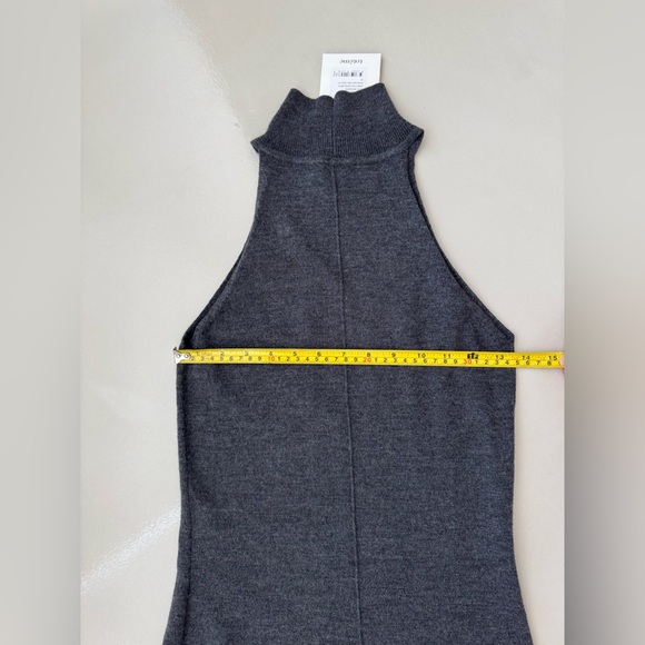 NWT TOTÊME Ribbed Neck Dark Gray Wool Midi Dress Size XS - Picture 12 of 13